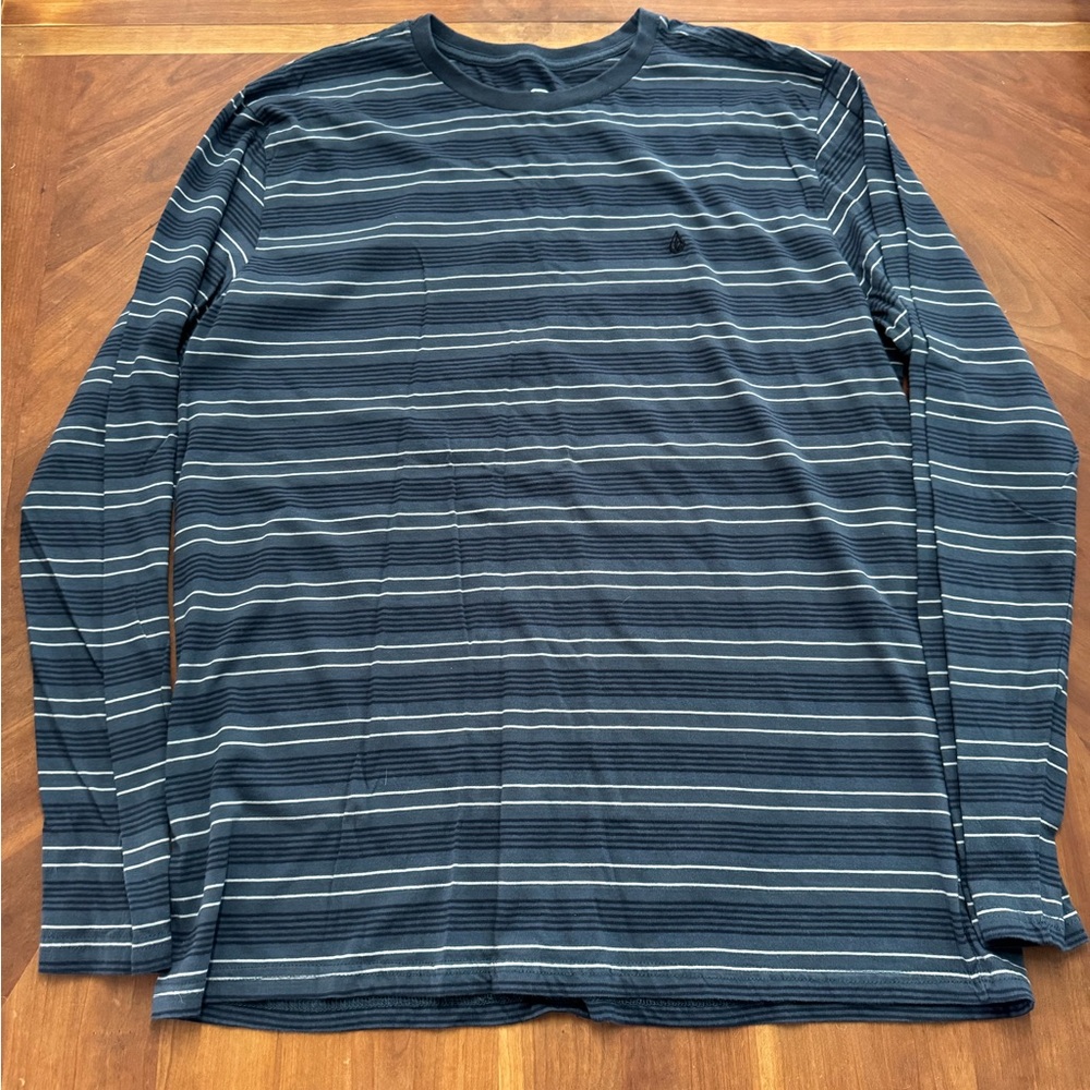 Volcom Striped Long Sleeve Men's Shirt Size XL - Blue